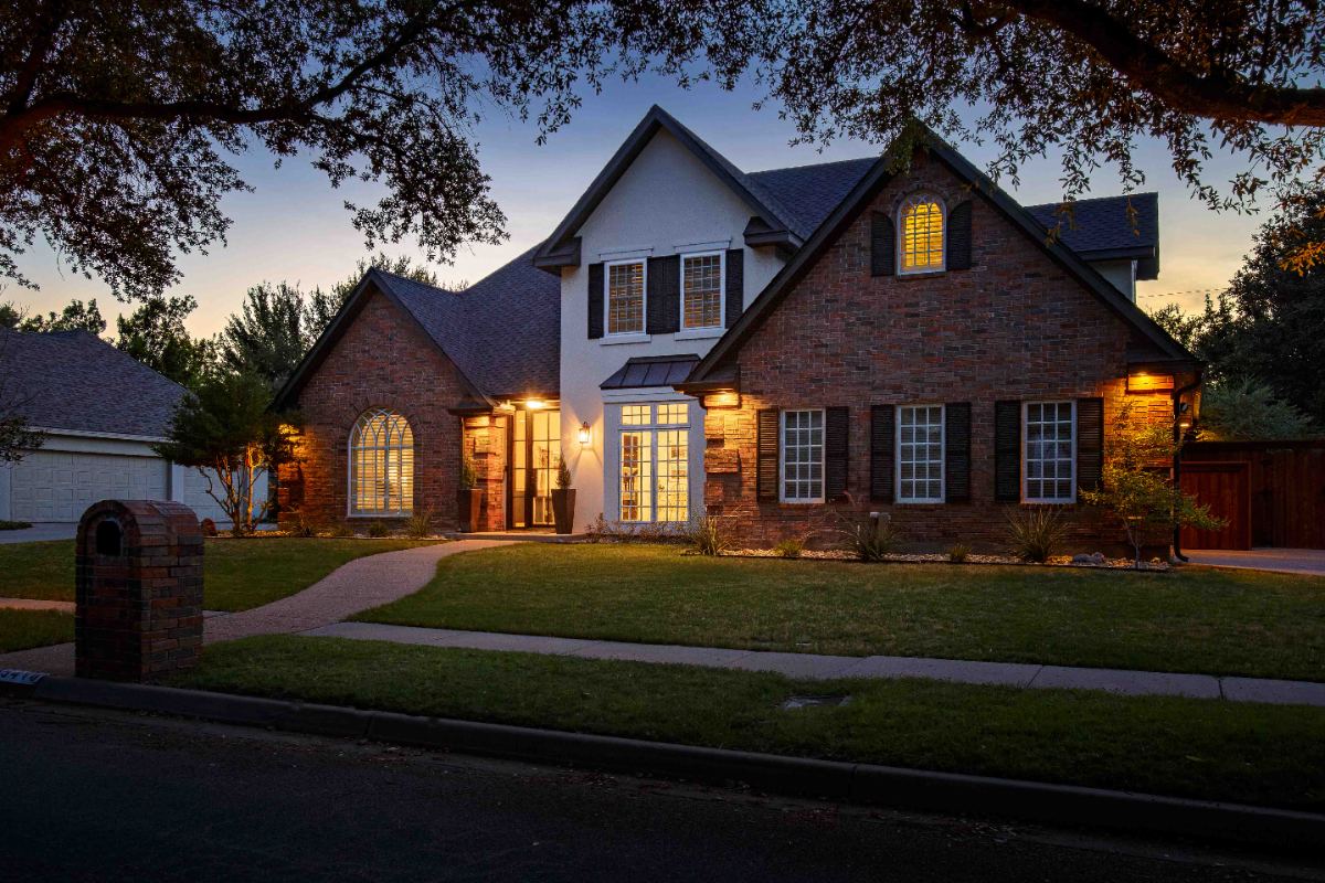 Twilight front elevation